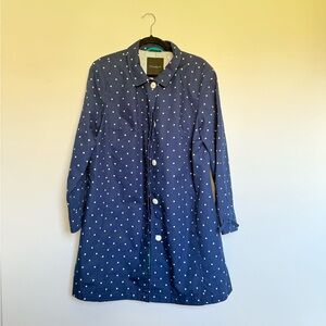 Navy Polka Dot Coat